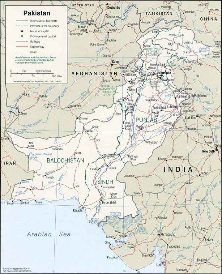 pakistan political map 2002